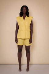 BORDEAUX LINEN SHORTS IN YELLOW