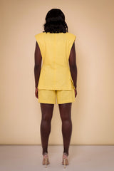 BORDEAUX LINEN SHORTS IN YELLOW