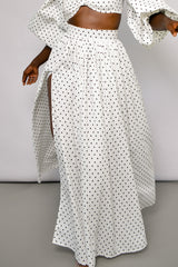 COLIMA MAXI SKIRT IN BLACK DIAMOND POLKA DOT