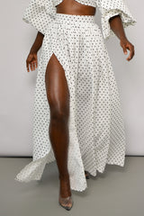 COLIMA MAXI SKIRT IN BLACK DIAMOND POLKA DOT