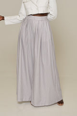 DERRY DIAMOND STRIPE PLEATED PANTS