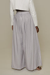 DERRY DIAMOND STRIPE PLEATED PANTS