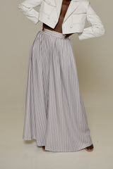 DERRY DIAMOND STRIPE PLEATED PANTS