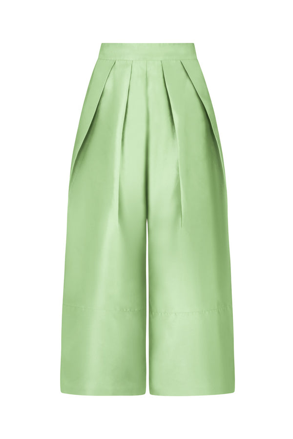 HAMPSTEAD PLEATED CULOTTES IN MINT GREEN