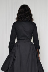 KIEL CUT OUT BUTTON UP SHIRT IN BLACK