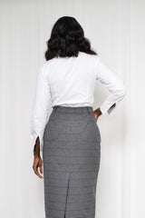 KIEL CUT OUT BUTTON UP SHIRT IN WHITE