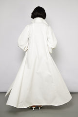 MODENA MAXI FLARED SHIRT DRESS IN OFF WHITE