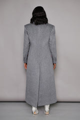 PARIS MONGOLIAN WOOL STRUCTURED COAT IN GREY