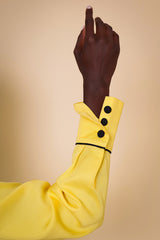 SEOUL PIPED LAPEL SHIRT IN YELLOW