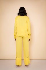 SEOUL PIPED LAPEL SHIRT IN YELLOW