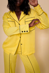 SEOUL PIPED LAPEL SHIRT IN YELLOW