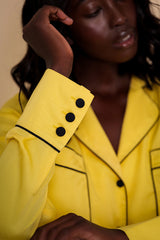 SEOUL PIPED LAPEL SHIRT IN YELLOW