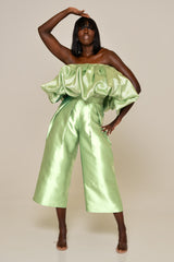 HAMPSTEAD PLEATED CULOTTES IN MINT GREEN