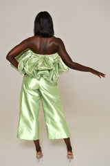 HAMPSTEAD PLEATED CULOTTES IN MINT GREEN