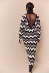 TILBURY MOCK TURTLENECK BACKLESS SWEATER DRESS