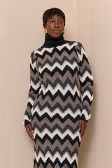 TILBURY MOCK TURTLENECK BACKLESS SWEATER DRESS