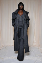 TEXAS TRENCH COAT IN BLACK DENIM