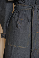 TEXAS TRENCH COAT IN BLACK DENIM