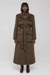 WINDSOR MULTI POCKET WOOL COAT