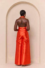 ZIRO BACKLESS JUMPSUIT IN ORANGE RED