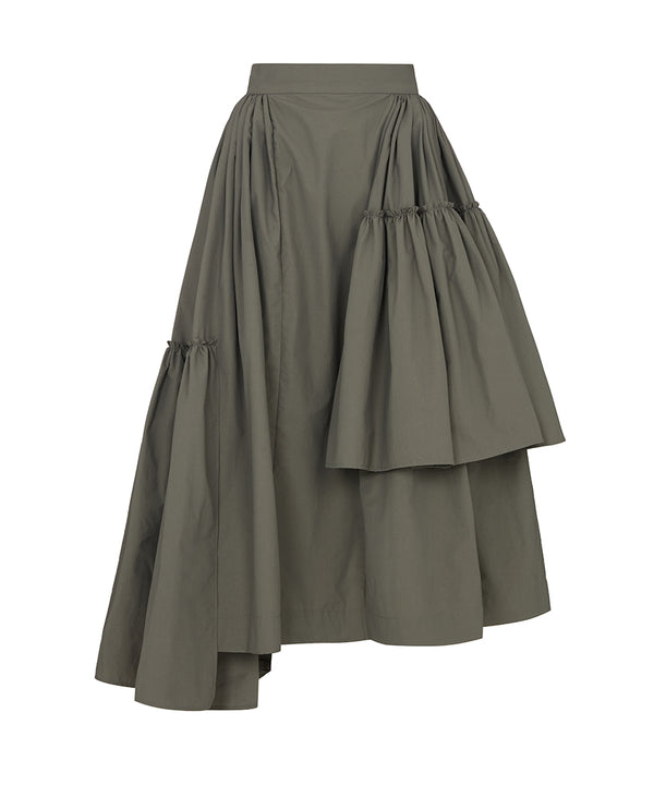 CALAIS ASYMMETRIC WIND BREAKER SKIRT IN GREY