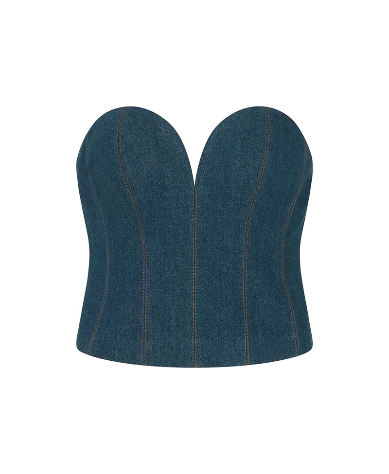 LINCOLN DENIM BUSTIER