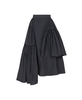 CALAIS ASYMMETRIC WIND BREAKER SKIRT IN MIDNIGHT BLUE
