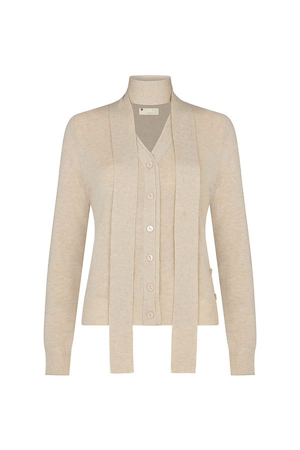 BARICE LONG SLEEVE BUTTON UP CARDIGAN IN CREAM