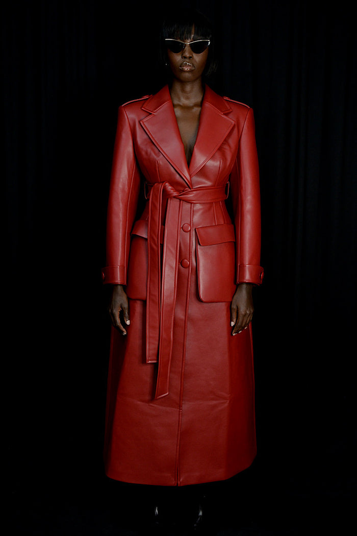 SAINT-REMY FAUX LEATHER TRENCH COAT – THE KEMIST