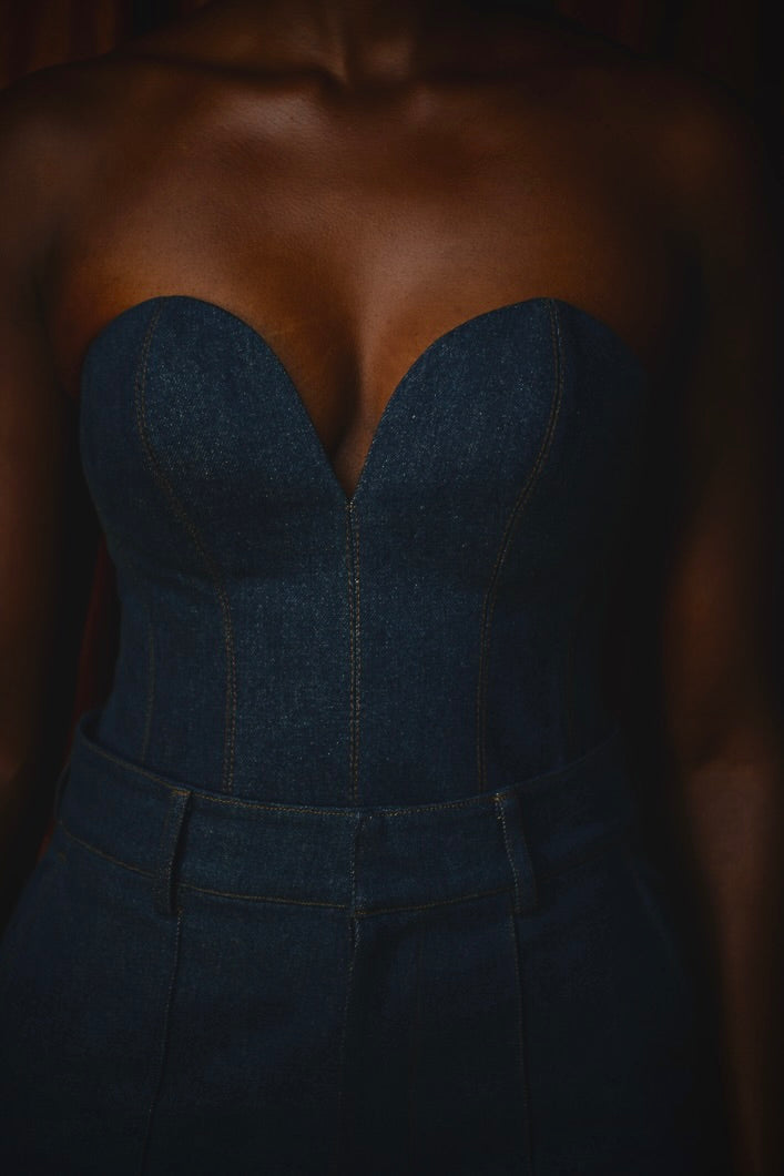 LINCOLN DENIM BUSTIER
