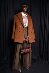 SALERNO OVERSIZED PEACOAT BLAZER IN BROWN