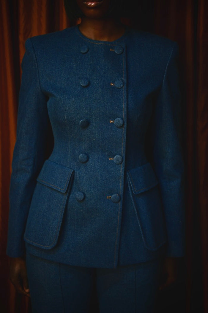 LINCOLN TAILORED BLAZER IN VINTAGE DENIM – THE KEMIST
