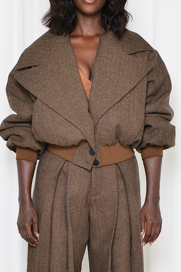 HARROW REVERSIBLE BOMBER JACKET IN BROWN – THE KEMIST