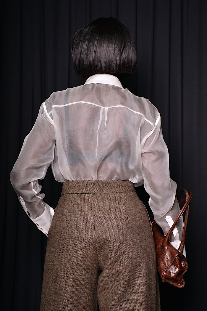 RUSE SILK SHEER SHIRT IN OFF-WHITE – THE KEMIST