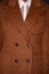 SALERNO OVERSIZED PEACOAT BLAZER IN BROWN