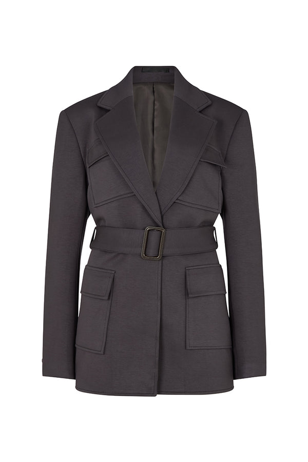 SENDAI ATHLUXE BELTED BLAZER IN GREY
