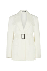 SENDAI ATHLUXE BELTED BLAZER IN WHITE