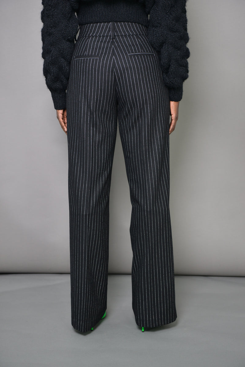 LONDON PINSTRIPED PANTS IN BLACK