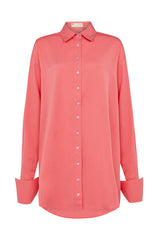 BASEL SEMI BACKLESS SHIRT DRESS IN PINK