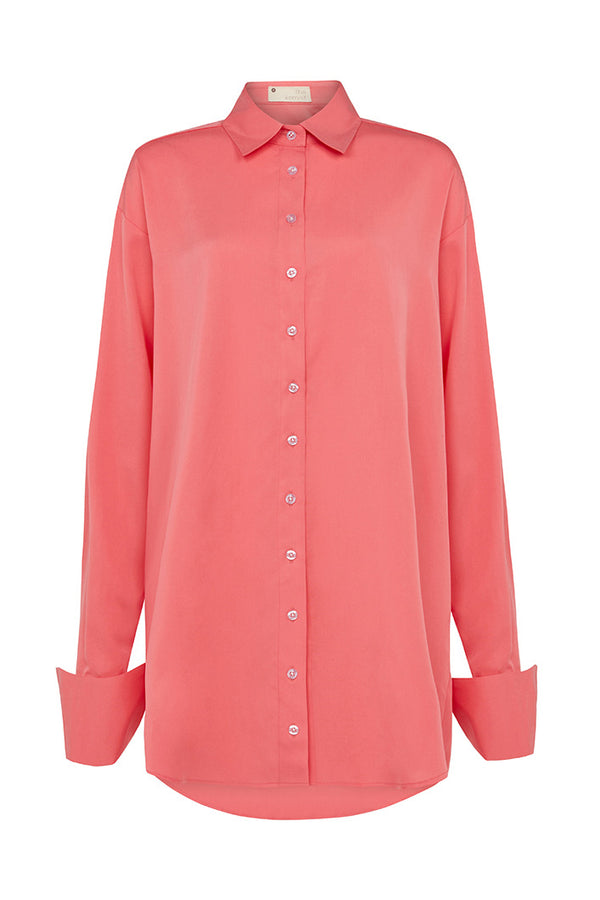 BASEL SEMI BACKLESS SHIRT DRESS IN PINK