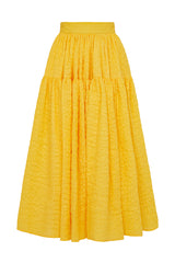 BASTIA PLEATED MIDI SKIRT IN YELLOW