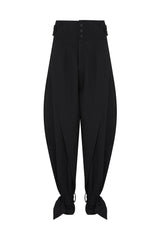 BEIRUT HIGH WAIST TIE CUFF PANTS IN BLACK