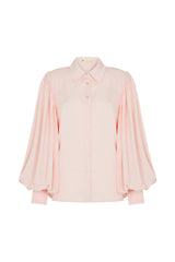 BILOXI BACKLESS PUFF SLEEVE SHIRT IN PINK