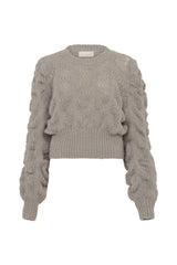 BOLTON TEXTURED CROPPED SWEATER IN GREY