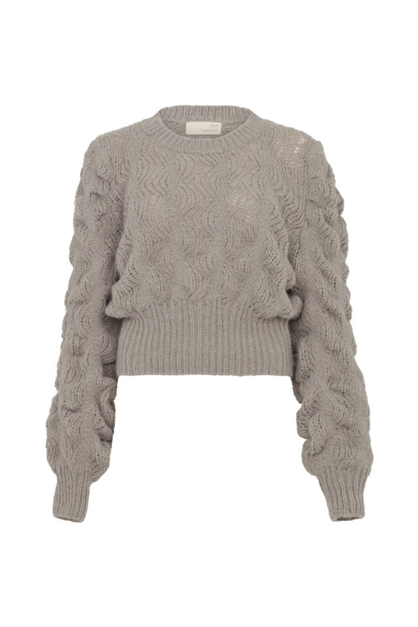 BOLTON TEXTURED CROPPED SWEATER IN GREY