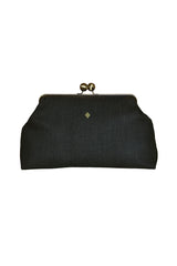 ODENSE OVERSIZE COIN PURSE IN BLACK DENIM