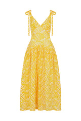 CAIRO BRODERIE ANGLAISE MAXI SUNDRESS IN YELLOW