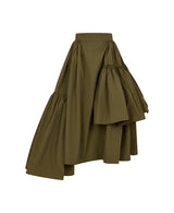 CALAIS ASYMMETRIC WIND BREAKER SKIRT IN GREEN