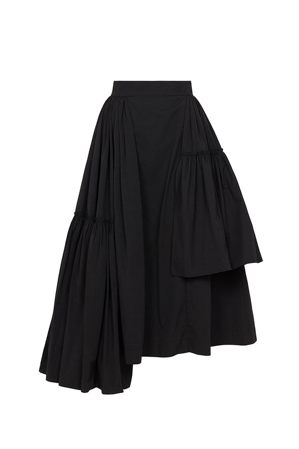 CALAIS ASYMMETRIC WIND BREAKER SKIRT IN BLACK – THE KEMIST