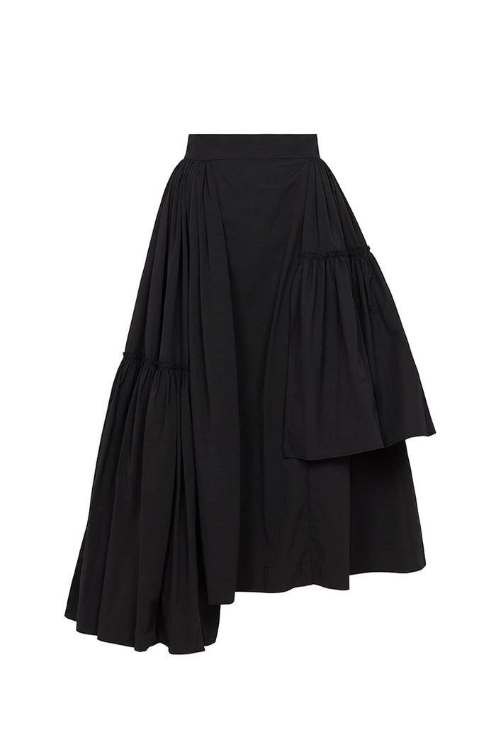 CALAIS ASYMMETRIC WIND BREAKER SKIRT IN BLACK – THE KEMIST